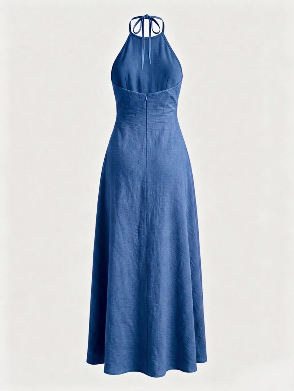 Women's Halter Neck Sleeveless Long Dress With Pockets, Elegant