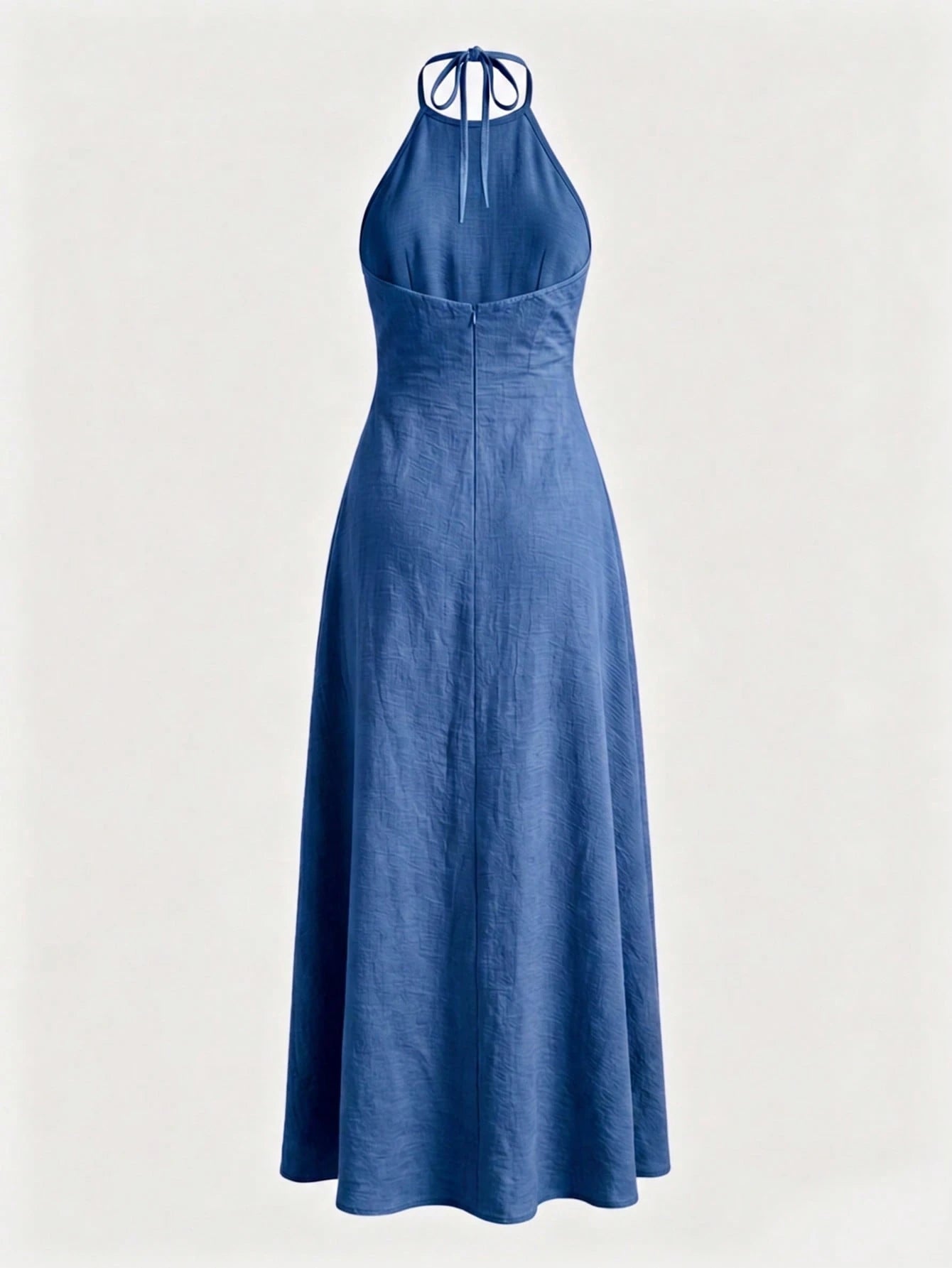 Women's Halter Neck Sleeveless Long Dress With Pockets, Elegant
