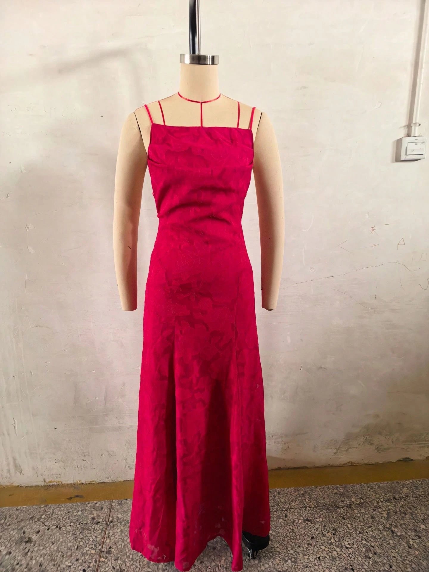 New Lace Backless Spaghetti Strap Elegant Maxi Dress Women Evening