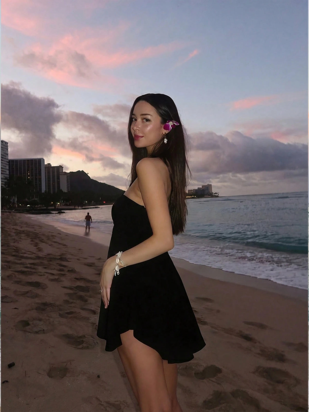 Women's Vacation Beach Sexy Solid Color Backless Halter Mini Dress Elegant Party Summer - image 7