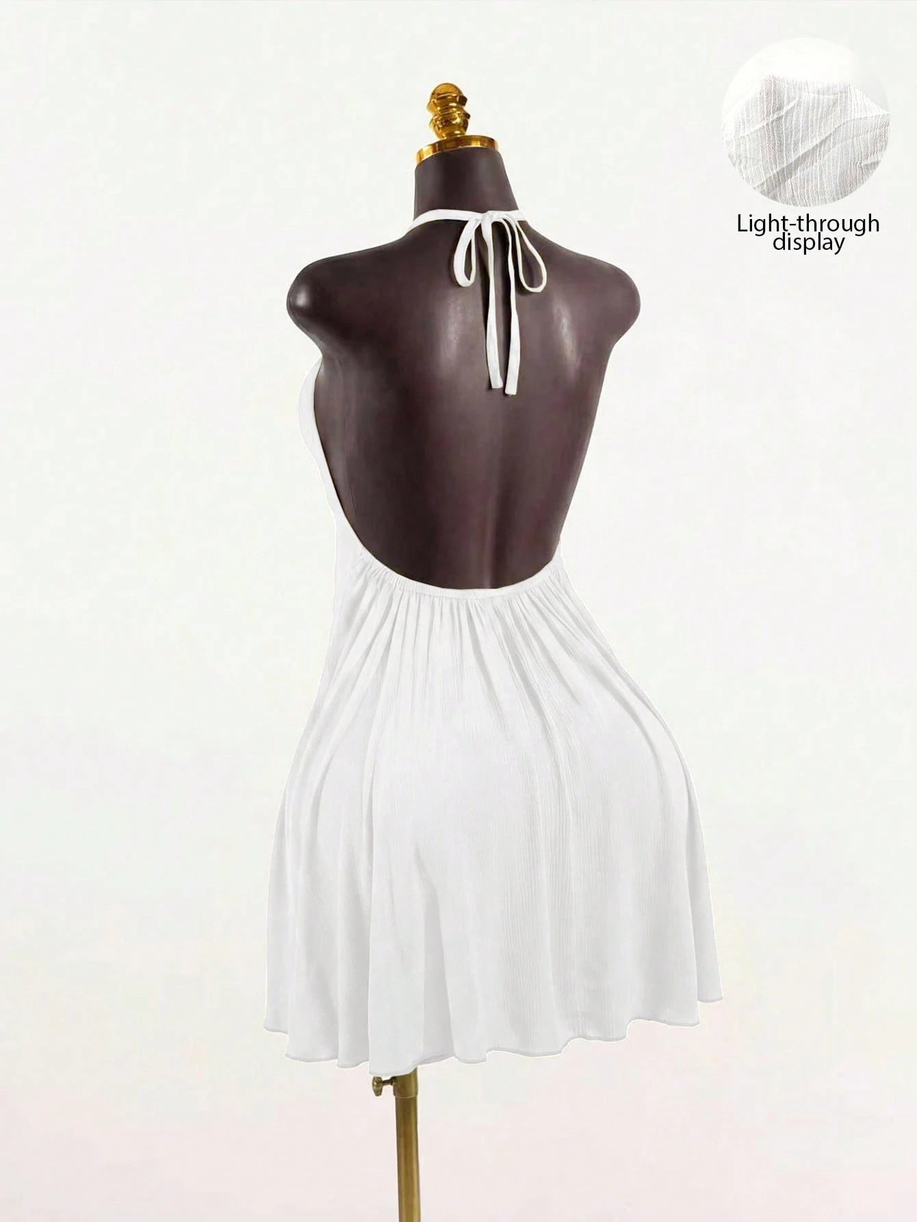 SaltGleam SaltGleam Women's Sexy Solid Color Backless Halter Neck