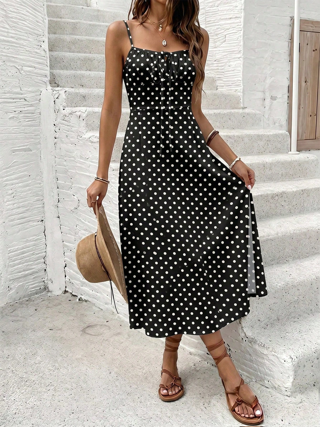 Frenchy Women's Spaghetti Strap Striped Pattern Sexy Hot Girl High