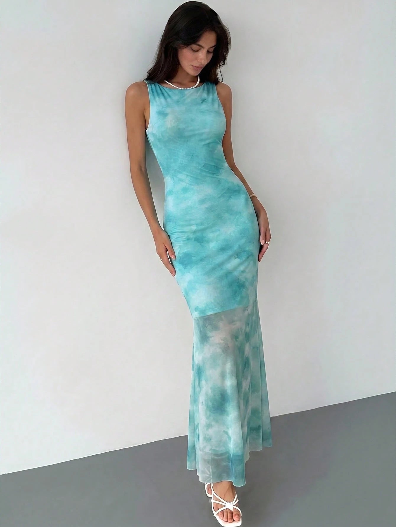 Aloruh Spring/Summer Vacation Floral Print Long Dress Backless Dress Elegant Tropical Party Vacation Light - image 16