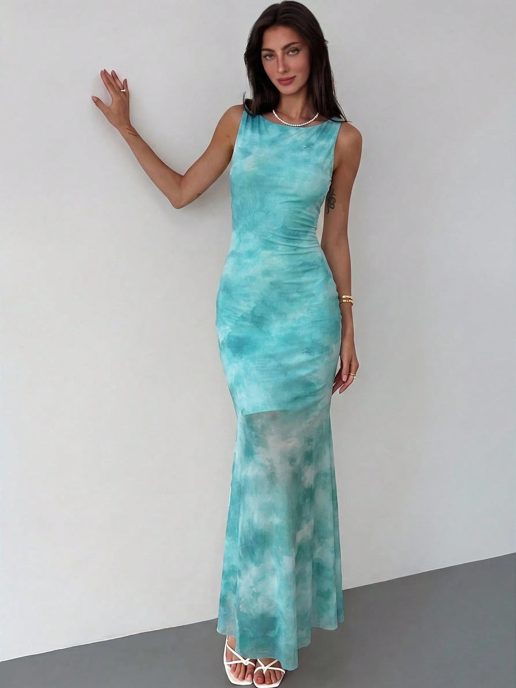 Aloruh Spring/Summer Vacation Floral Print Long Dress Backless Dress Elegant Tropical Party Vacation Light - image 17