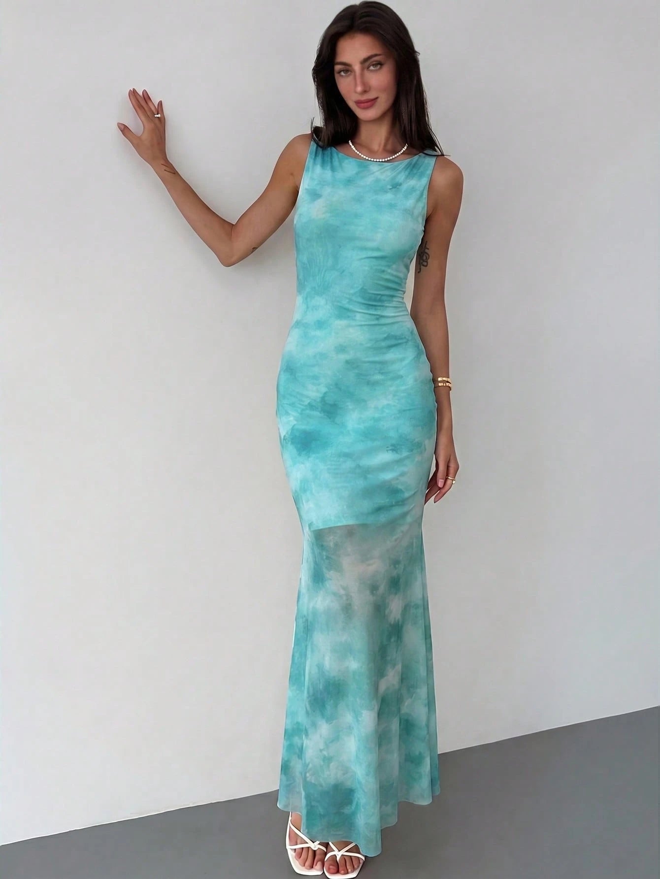 Aloruh Spring/Summer Vacation Floral Print Long Dress Backless Dress Elegant Tropical Party Vacation Light - image 17