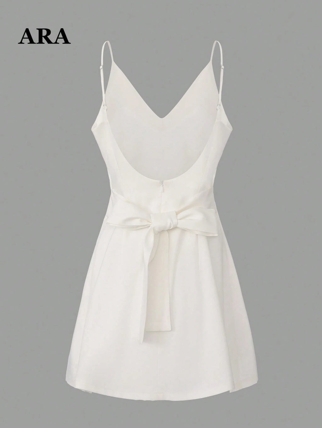 ARA CHIC Women's Pale Yellow Bow Backless V-Neck Spaghetti Strap
