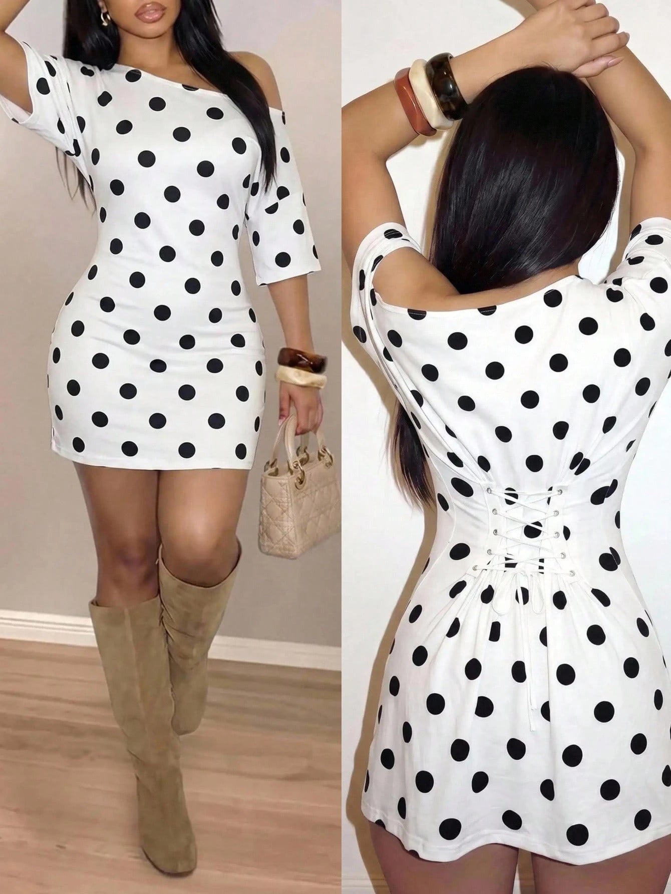 Slaydiva 2026 Spring Summer Women Black Sexy Chic Club Night Mini Dress Casual Street One-Shoulder Slim Waist - image 12