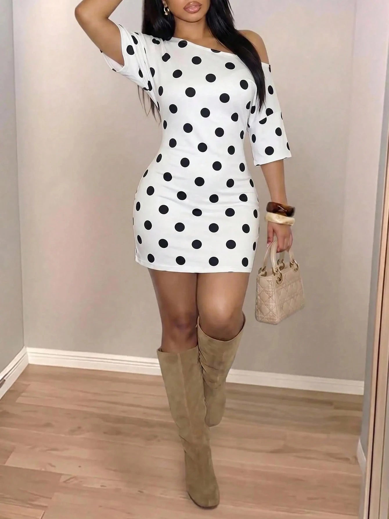 Slaydiva 2026 Spring Summer Women Black Sexy Chic Club Night Mini Dress Casual Street One-Shoulder Slim Waist - image 11