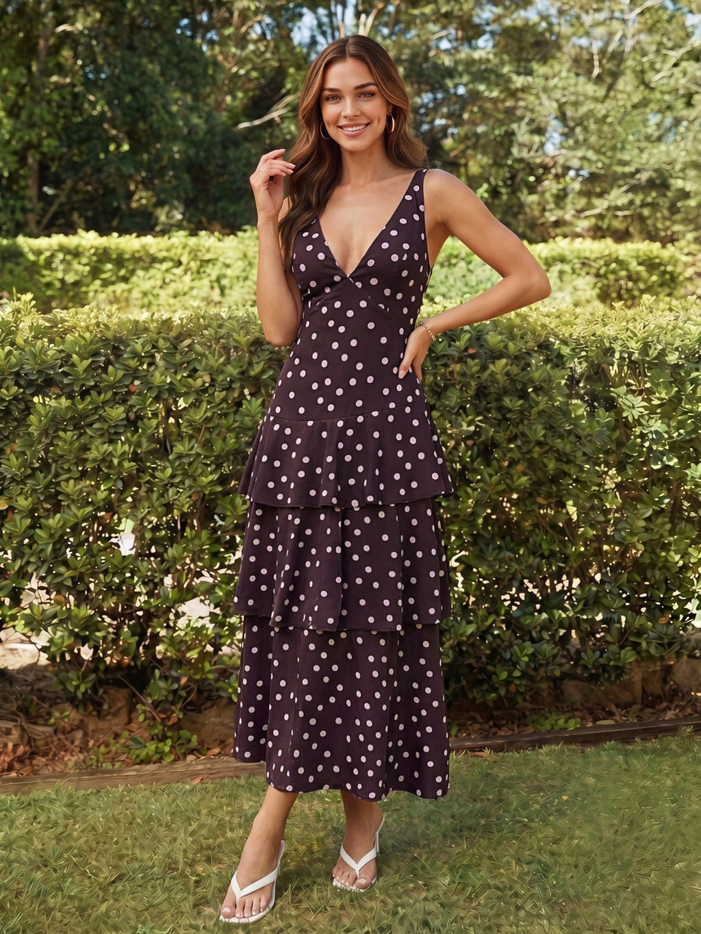 KARISMINA Women's White Floral Summer Boho Garden Party Holiday Holiday Elegant Wedding Guest Floral Print