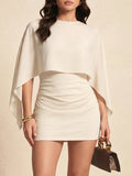 Solid Color Batwing Patchwork Summer Lightweight Faux Two