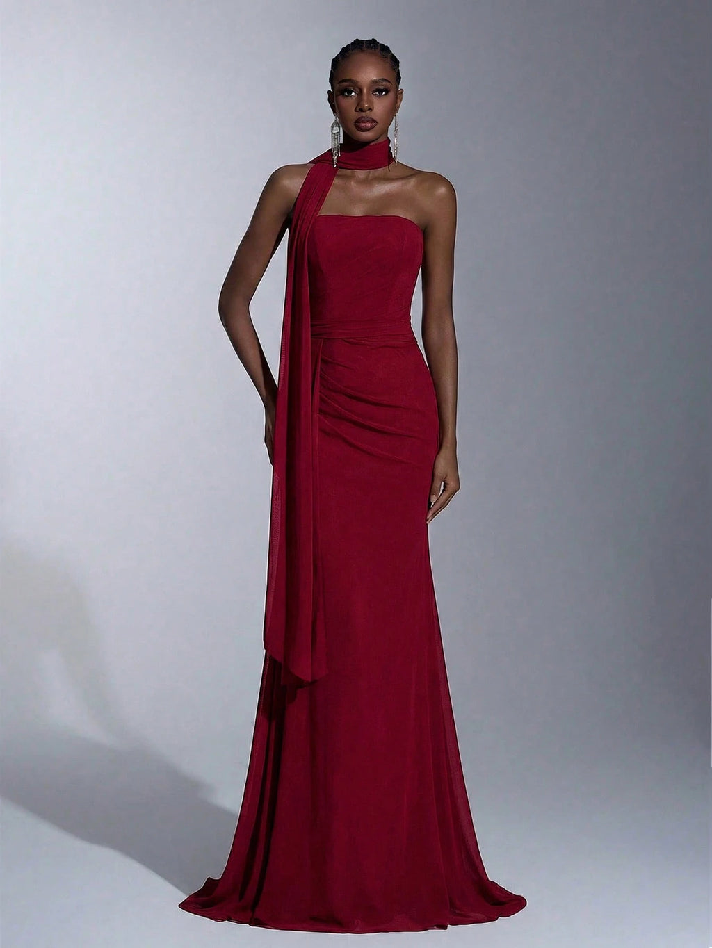 Elitara Dusty Blue Summer Formal Evening Prom Wedding Dress,Elegant Chiffon Strapless Shaping Mermaid Low - image 12