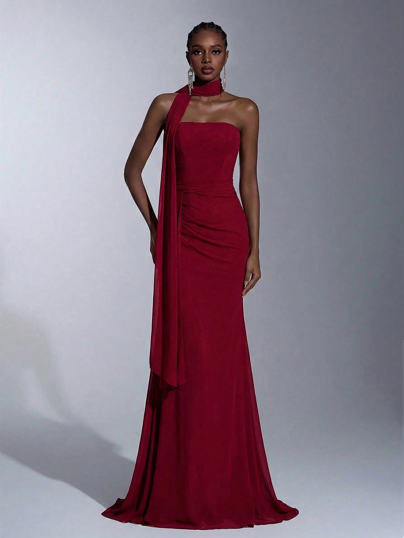 Elitara Dusty Blue Summer Formal Evening Prom Wedding Dress,Elegant Chiffon Strapless Shaping Mermaid Low - image 12
