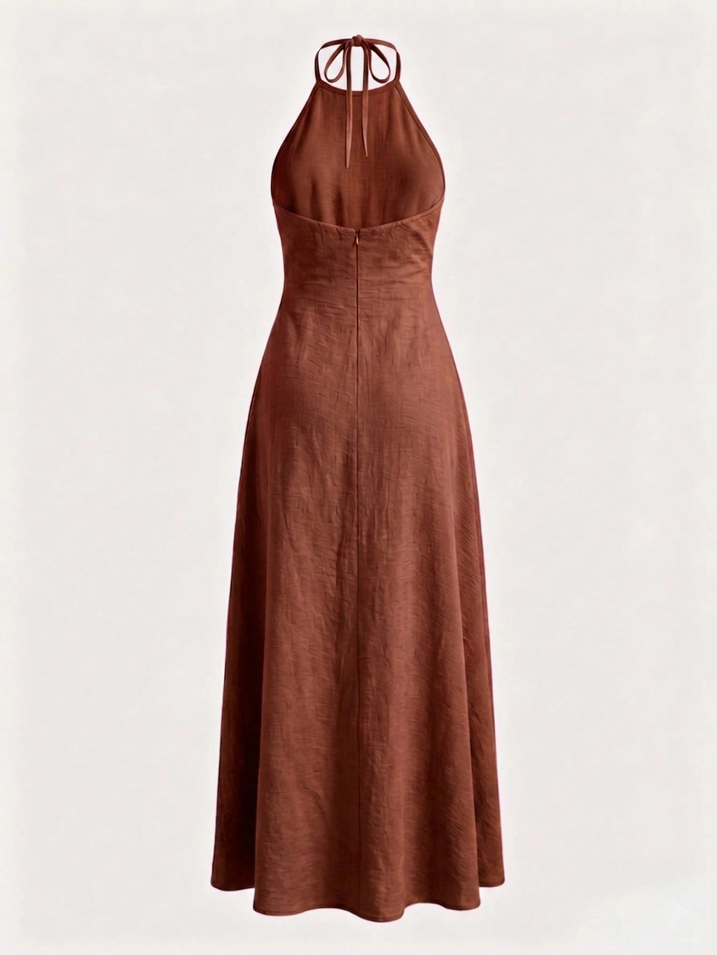 Women's Halter Neck Sleeveless Long Dress With Pockets, Elegant