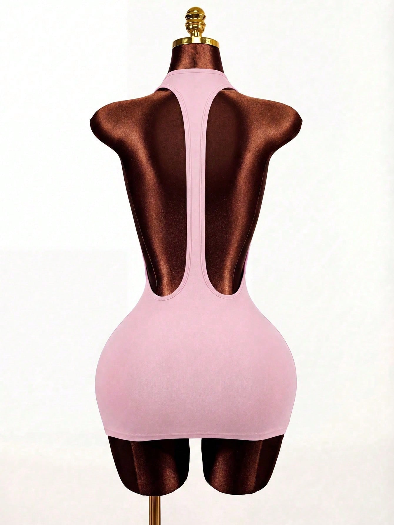 BamGleam 2026 Summer White Bandage Club Bodycon Short Dress,Back