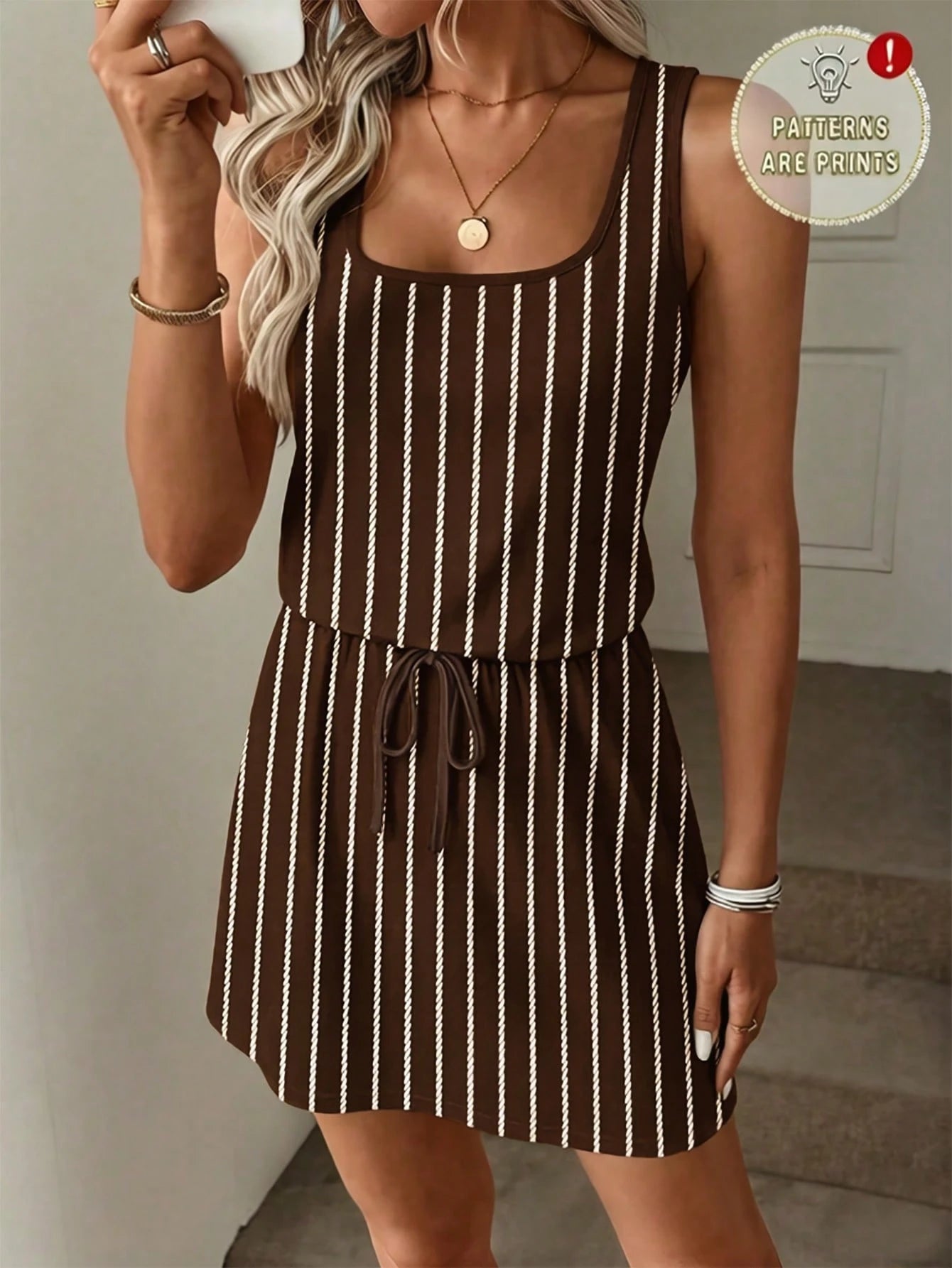 LUNE Women's Casual Printed Short Dress Suitable For Spring And Summer