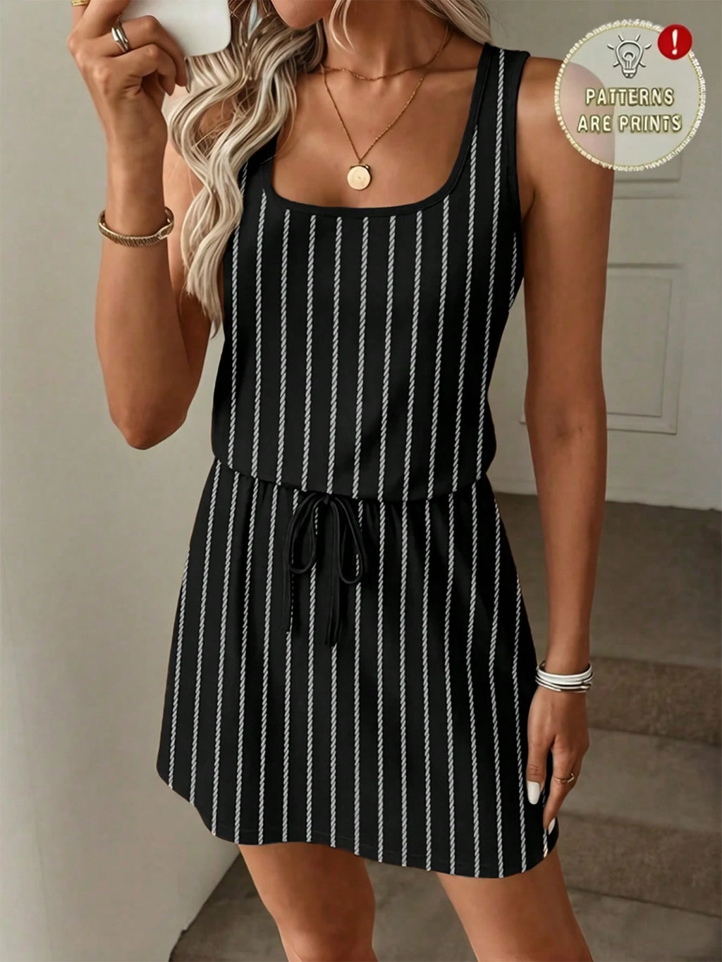 LUNE Women's Casual Printed Short Dress Suitable For Spring And Summer