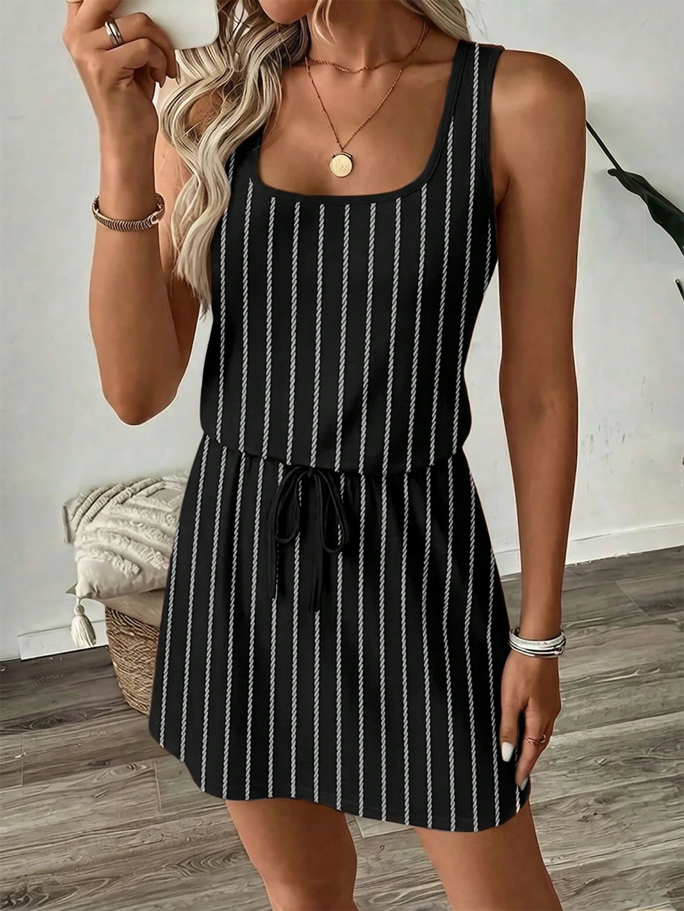 LUNE Women's Casual Printed Short Dress Suitable For Spring And Summer
