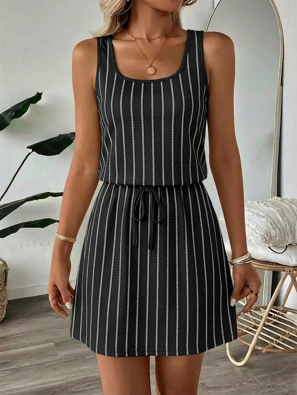 LUNE Women's Casual Printed Short Dress Suitable For Spring And Summer