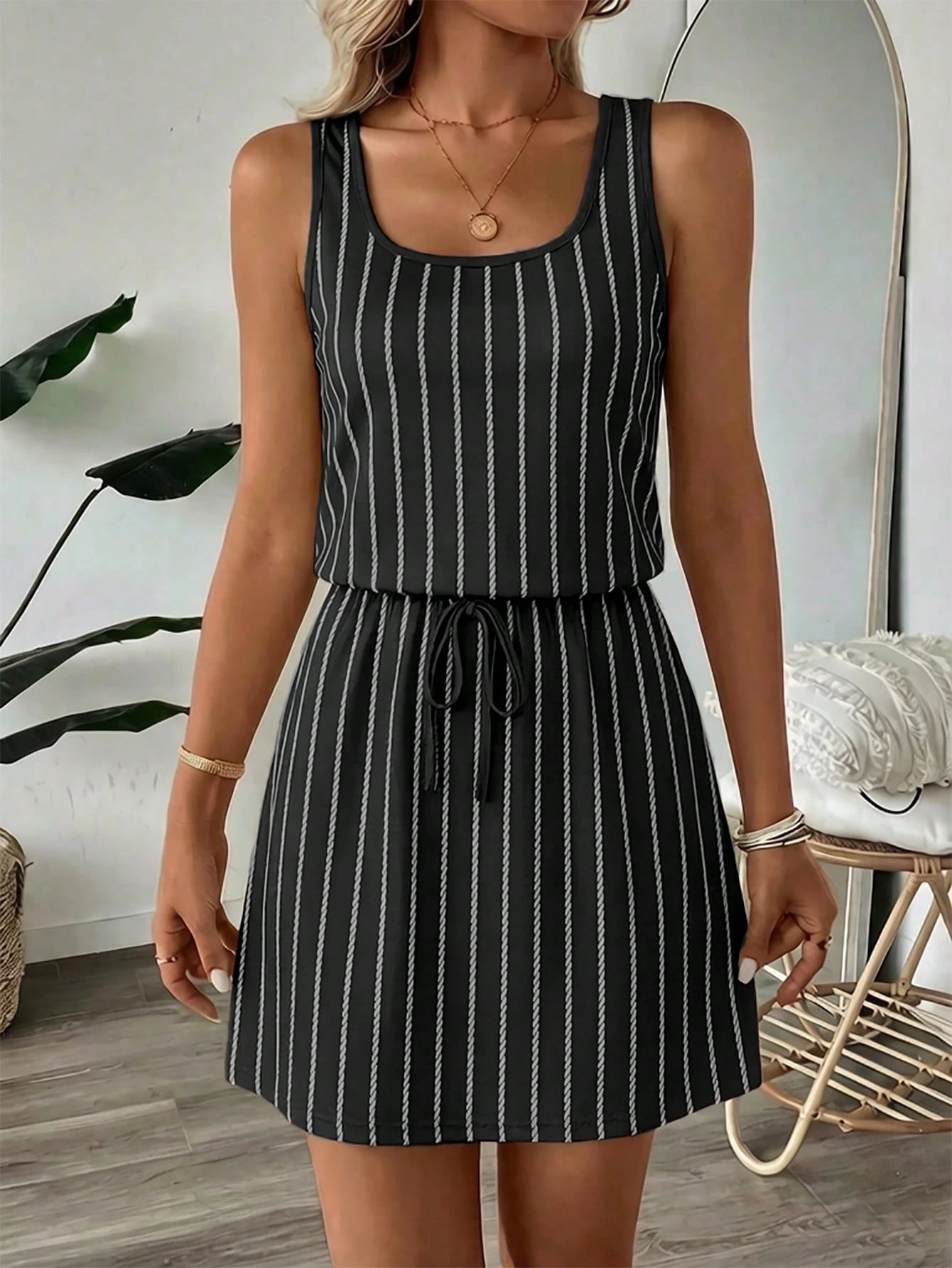 LUNE Women's Casual Printed Short Dress Suitable For Spring And Summer