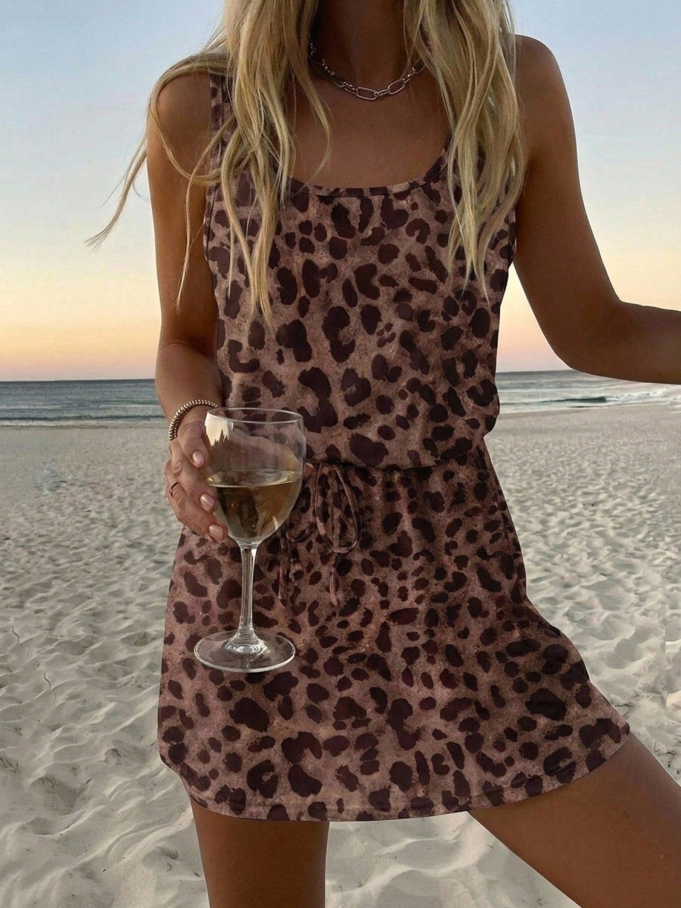 LUNE Women's Casual Printed Short Dress Suitable For Spring And Summer