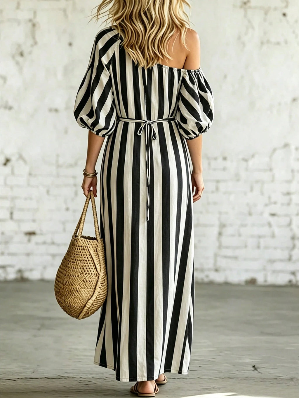 Holidaya Women's Vacation Casual Solid Color Off-Shoulder Dress