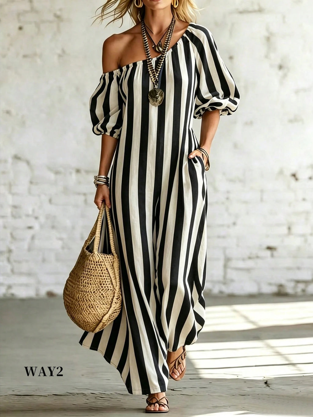 Holidaya Women's Vacation Casual Solid Color Off-Shoulder Dress