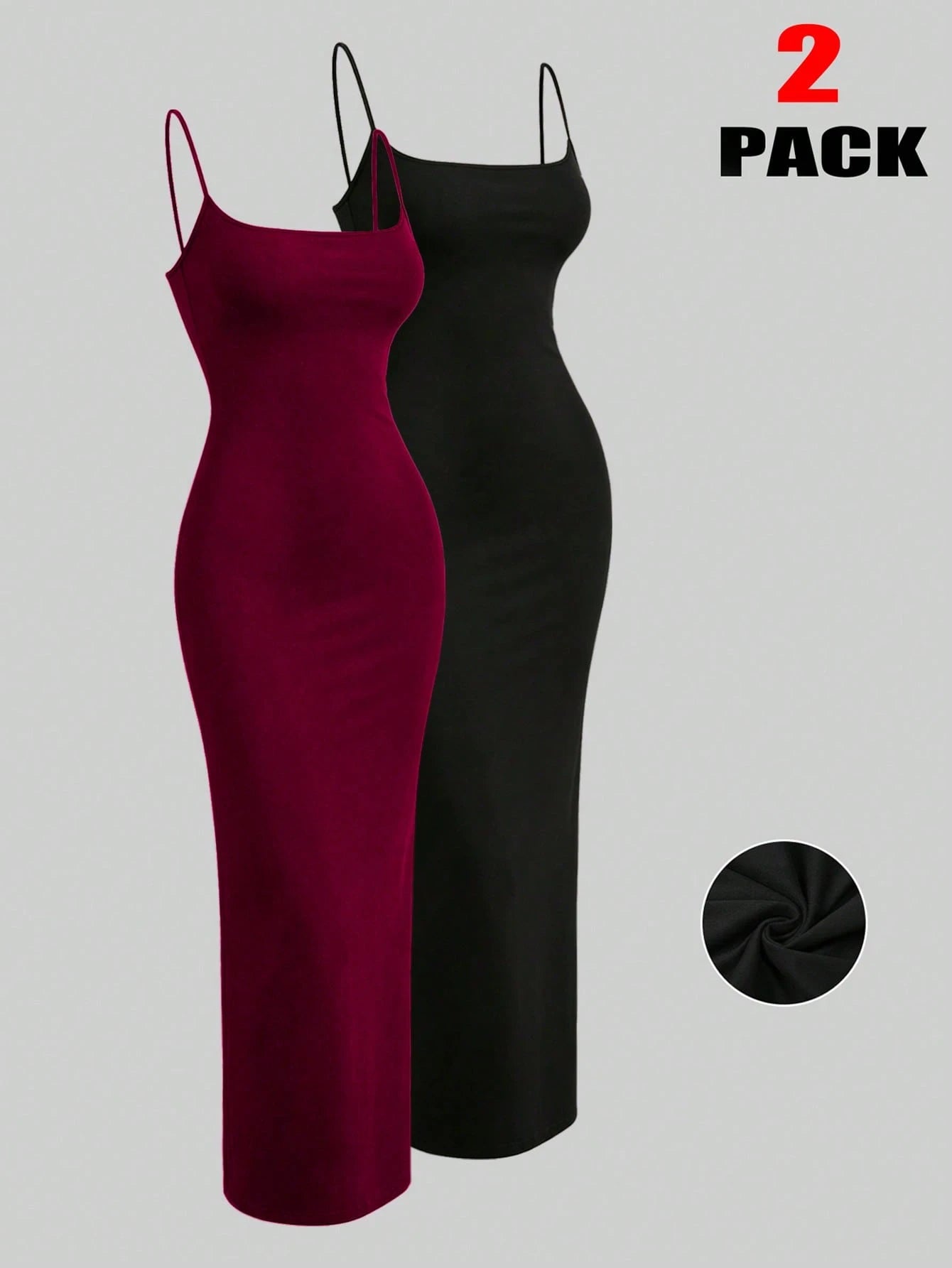 INAWLY Women's Solid Color Pleated Fitted Elegant Camisole Dress