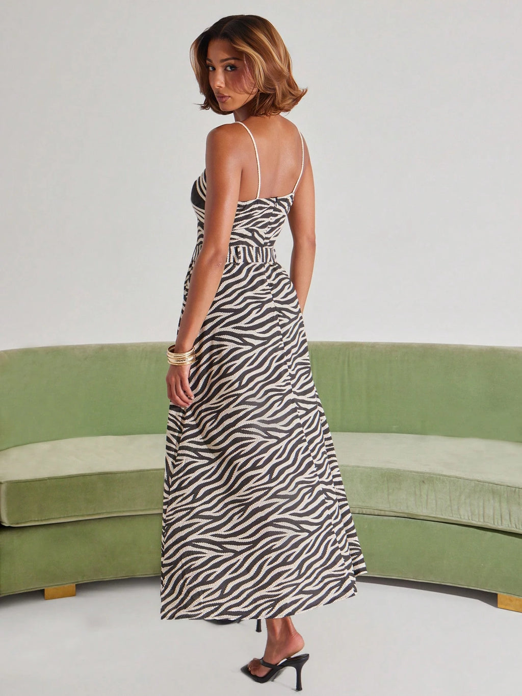 NYA SZN Dress Maxi Length Embroidered Sleeveless A Line Fit And Flare