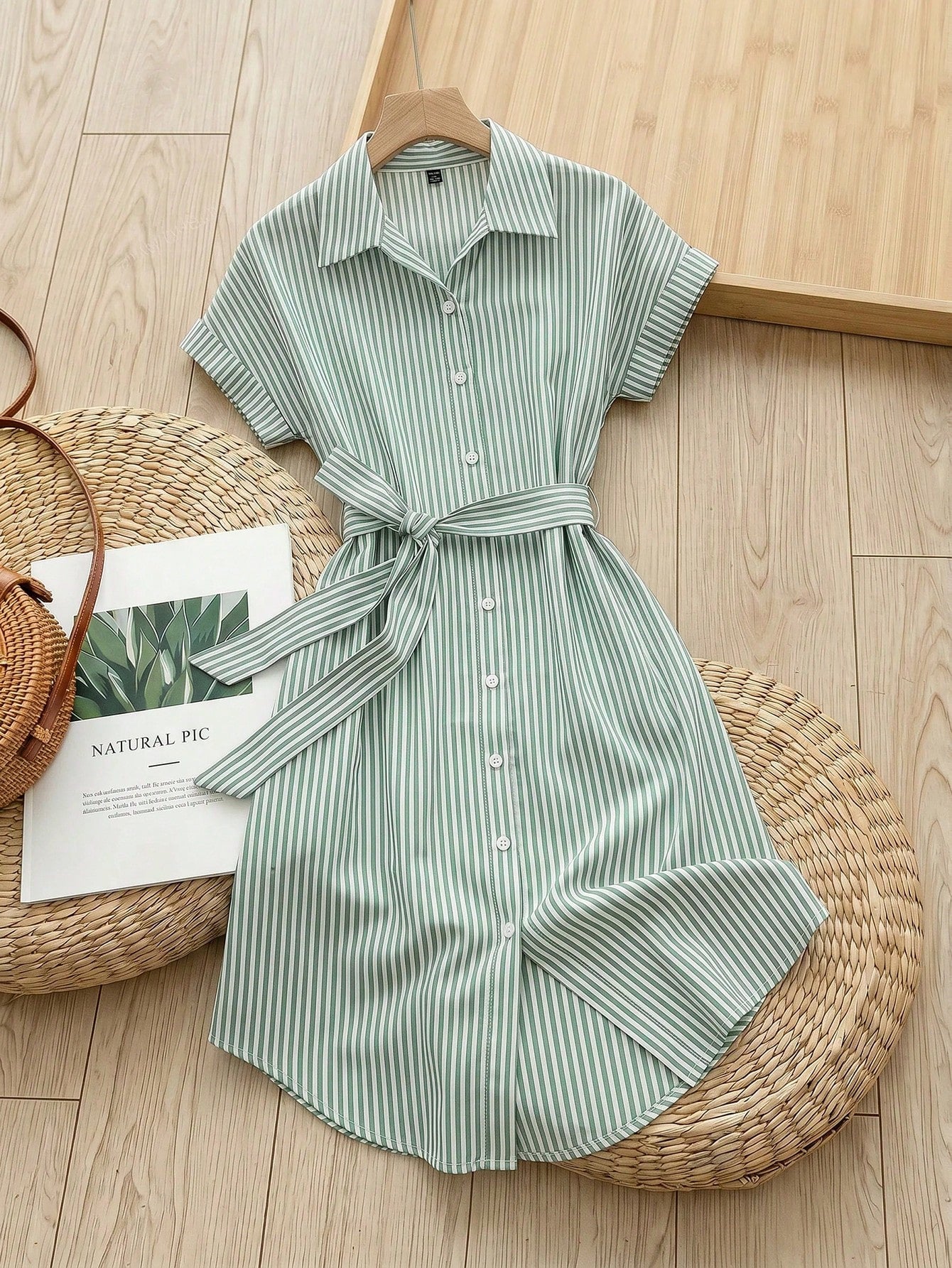 Rusticease Women's Blue And White Stripe Summer Casual Midi