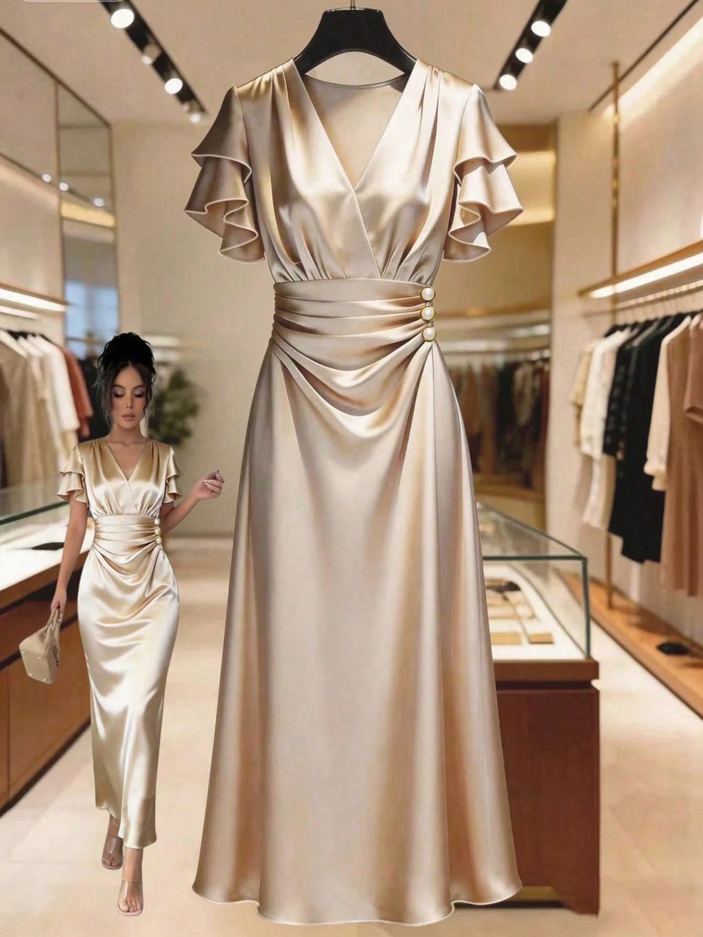 GlowEve Spring/Summer New Women's Long Dress With Waist Cinched