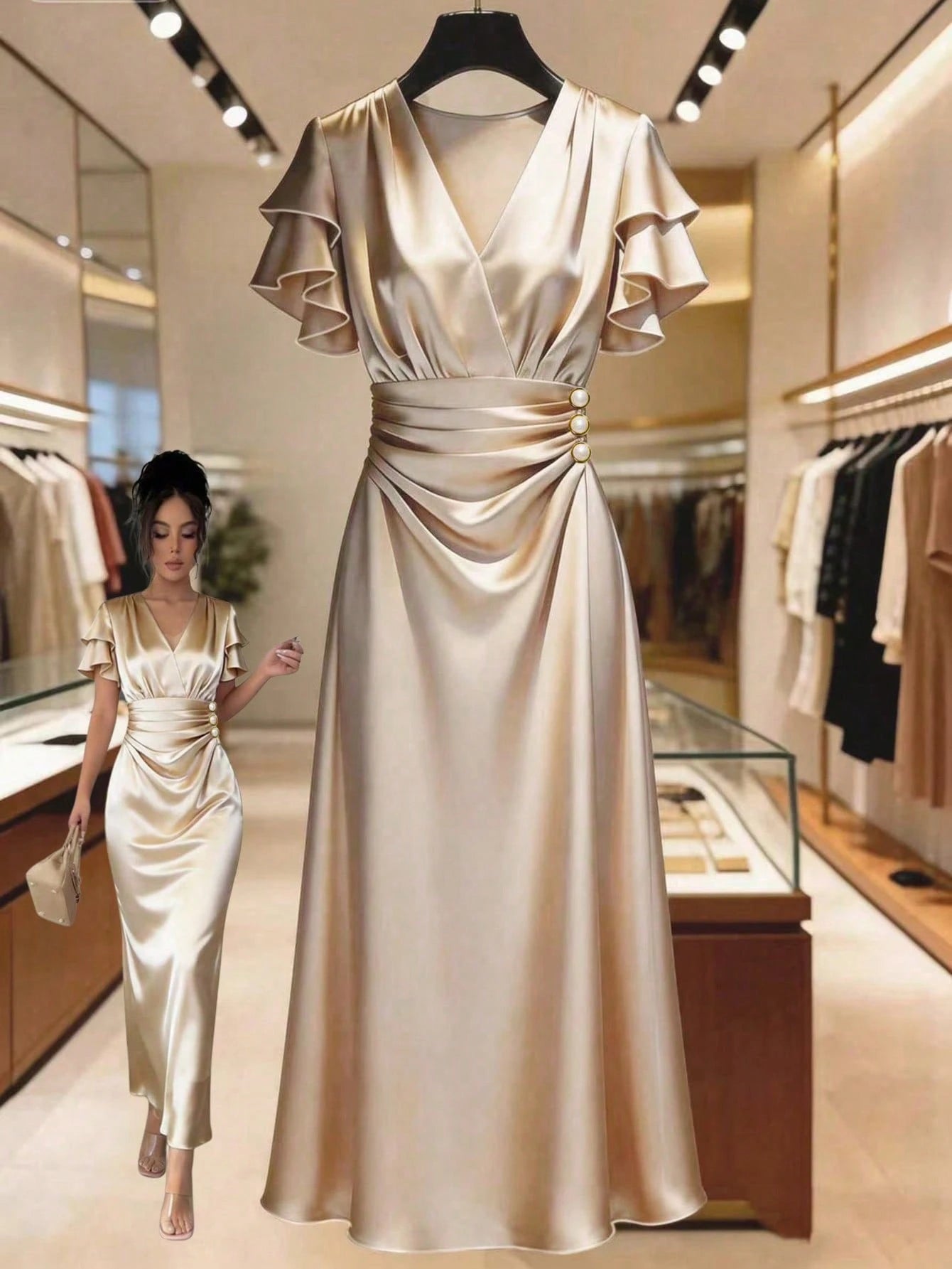GlowEve Spring/Summer New Women's Long Dress With Waist Cinched