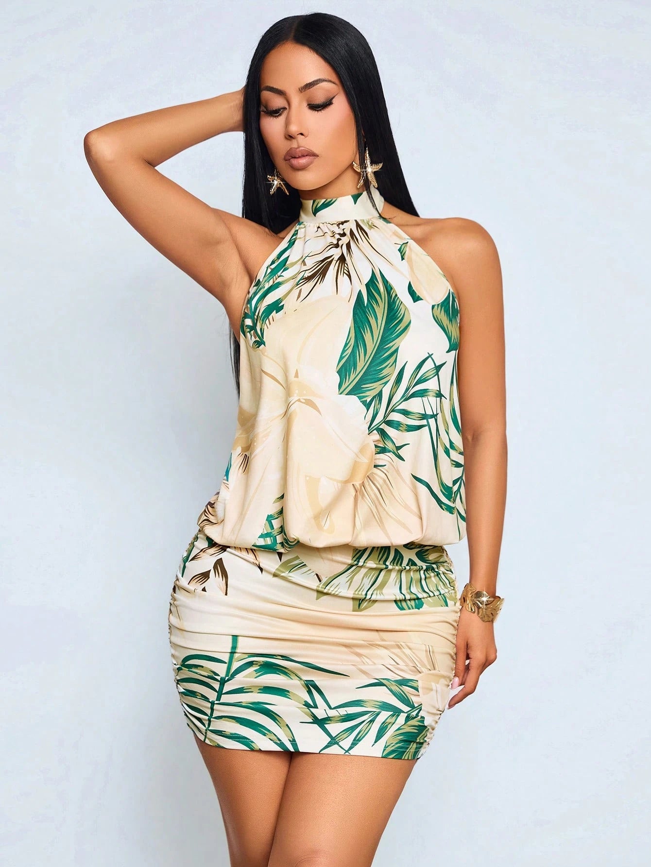 SOLERSUN Women's Summer Elegant Chic Vacation Sexy Party High Neck