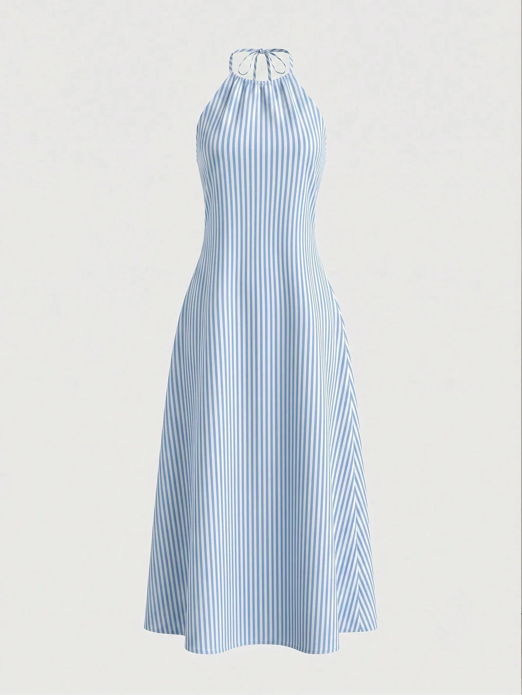 Women's Halter Neck Sleeveless Long Dress With Pockets, Elegant