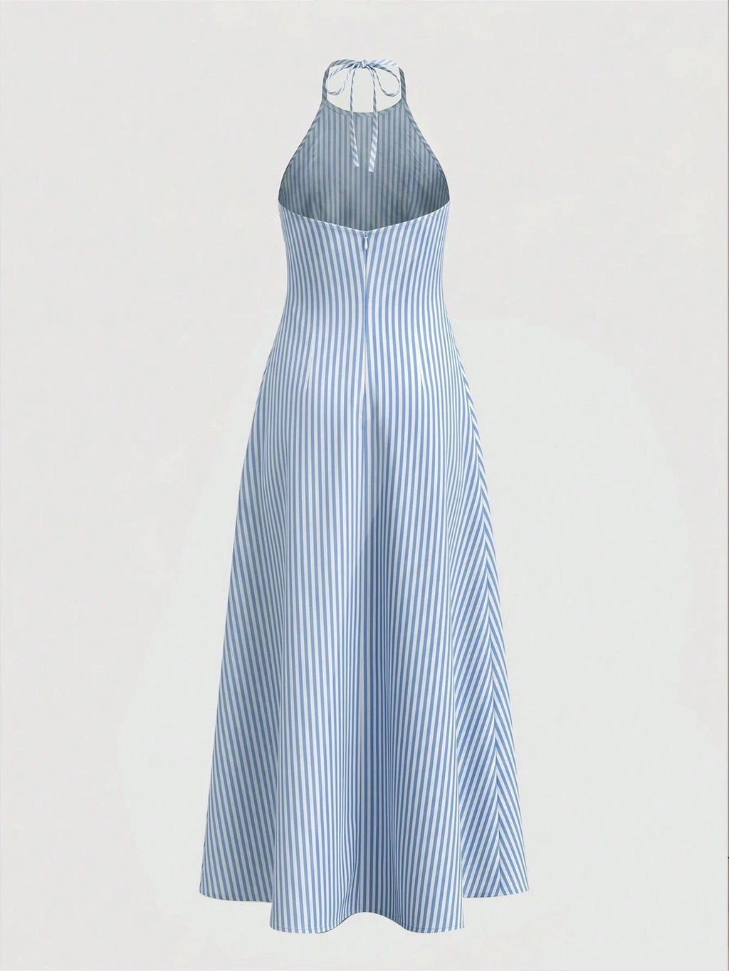 Women's Halter Neck Sleeveless Long Dress With Pockets, Elegant