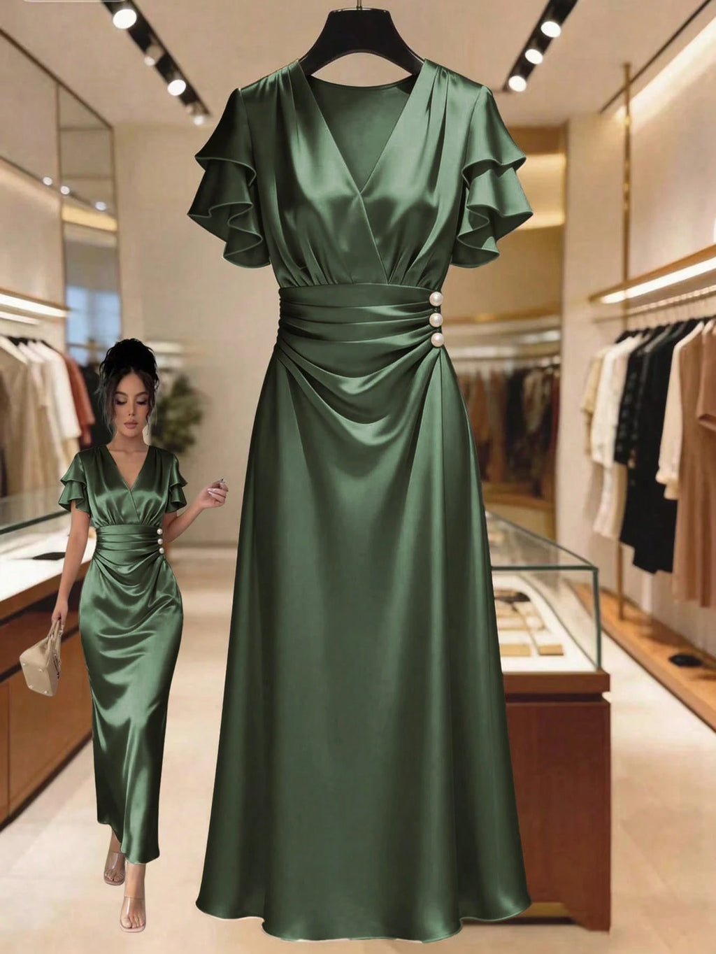 GlowEve Spring/Summer New Women's Long Dress With Waist Cinched