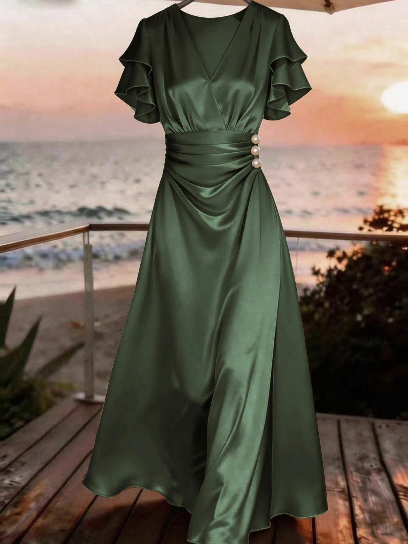 GlowEve Spring/Summer New Women's Long Dress With Waist Cinched Elegant Mid-Length Dress, Women's Elegant - image 5
