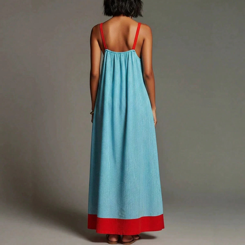 2026 Summer Women's Striped Elegant High-End Strap Dress For Travel