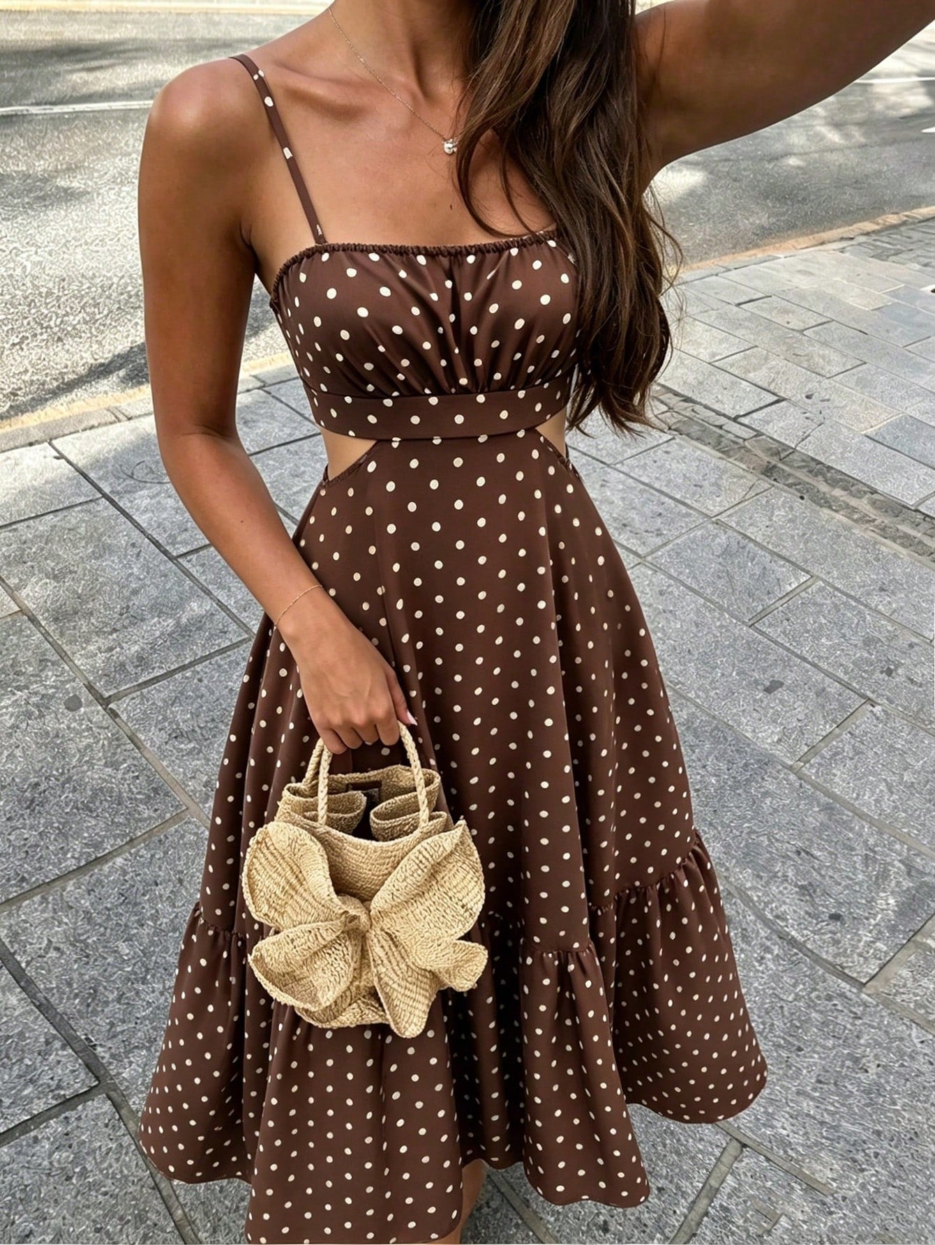 Rafferiza Women's Elegant Printed Waist-Cinched Long Dress - image 3