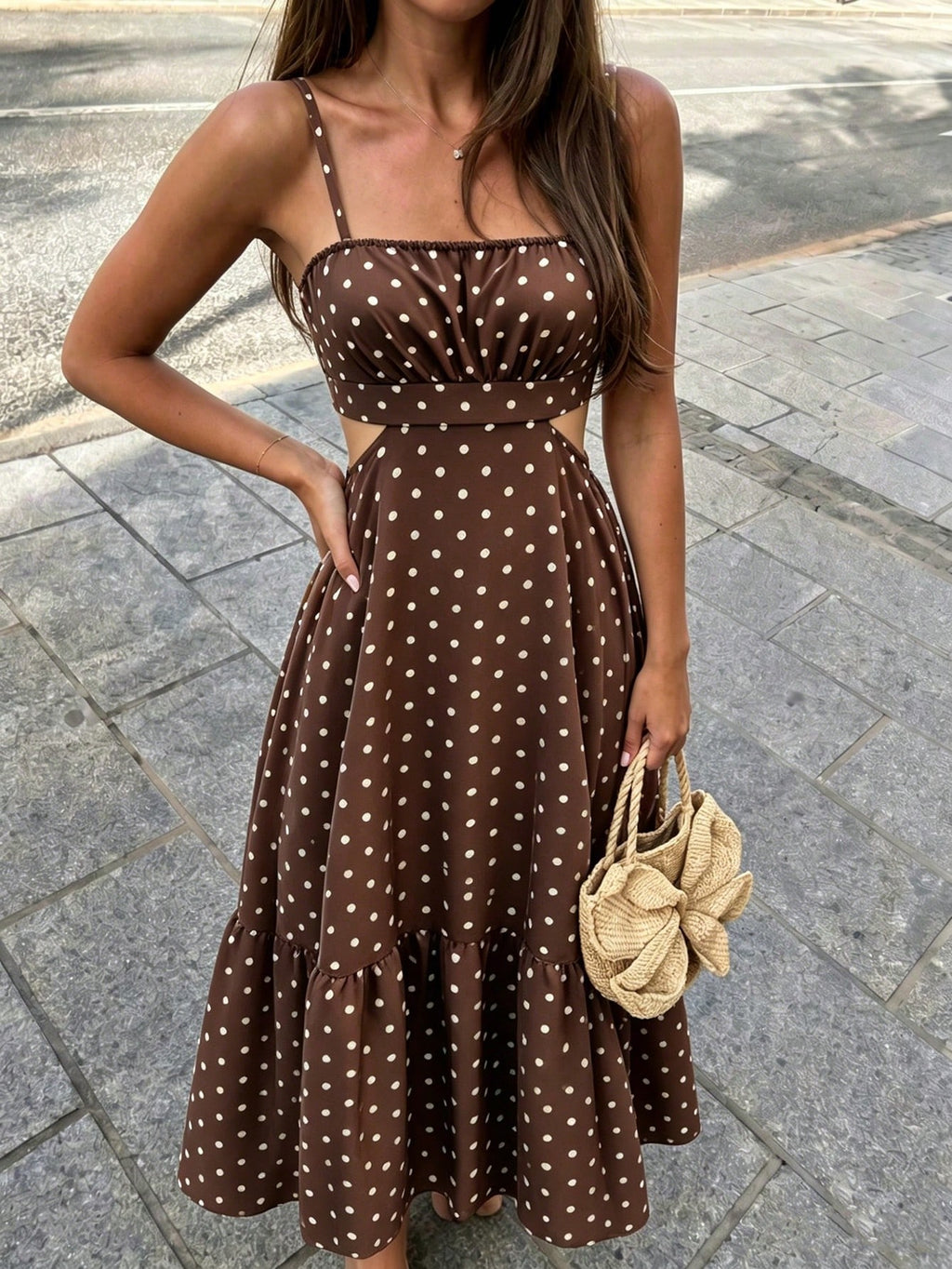 Rafferiza Women's Elegant Printed Waist-Cinched Long Dress - image 4