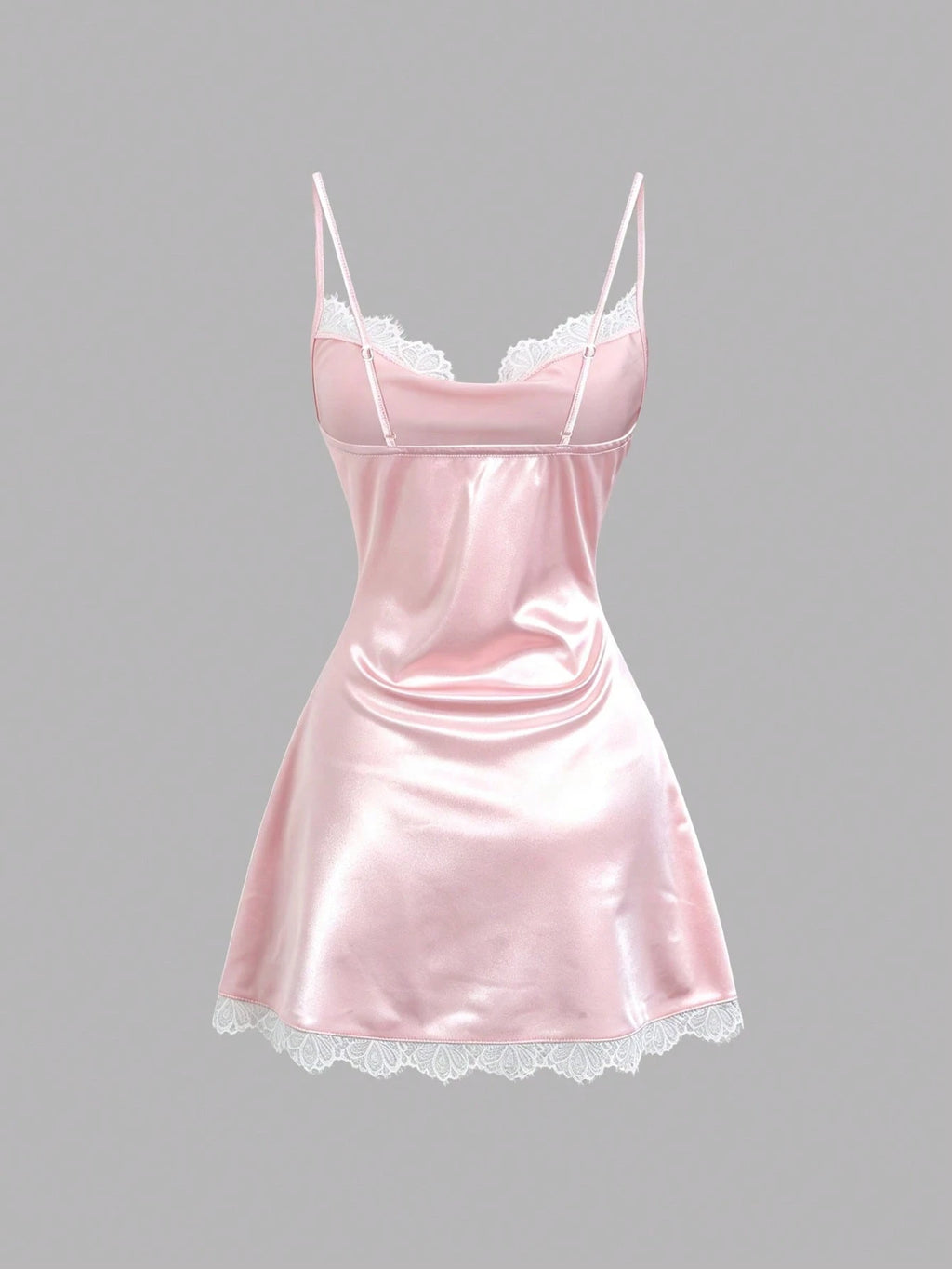 Sweetra Women's New Season Vintage Hot Girl Slimming Asymmetrical Pleated Pink Dress - image 2