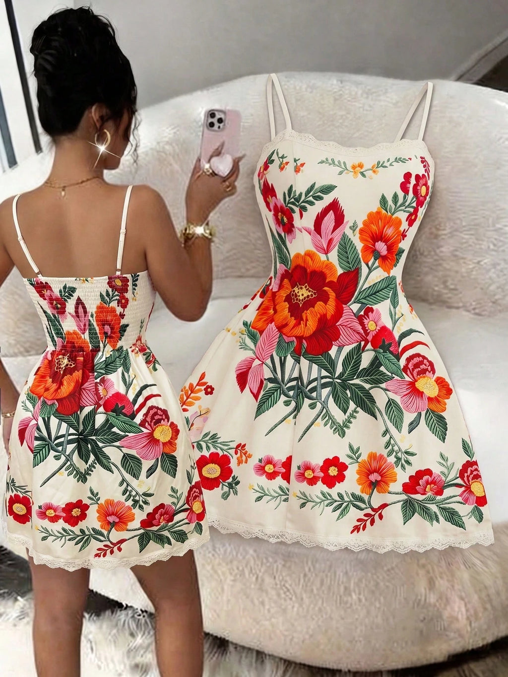 GlowEve Women's Sleeveless Spaghetti Strap Cinched Waist Summer Beach