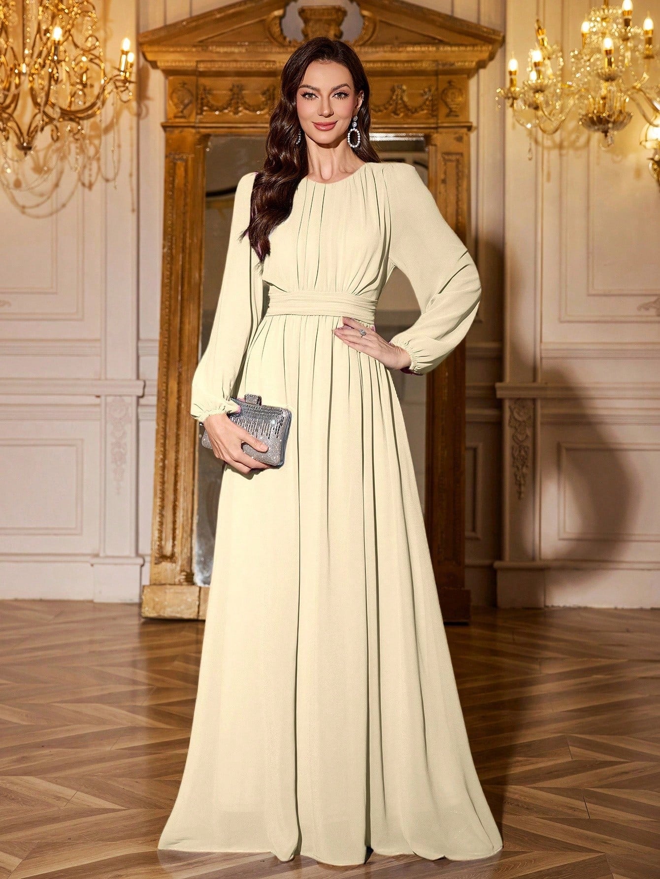 Volly Toych Elegant And Graceful Chiffon Bridesmaid Dress, Unlined