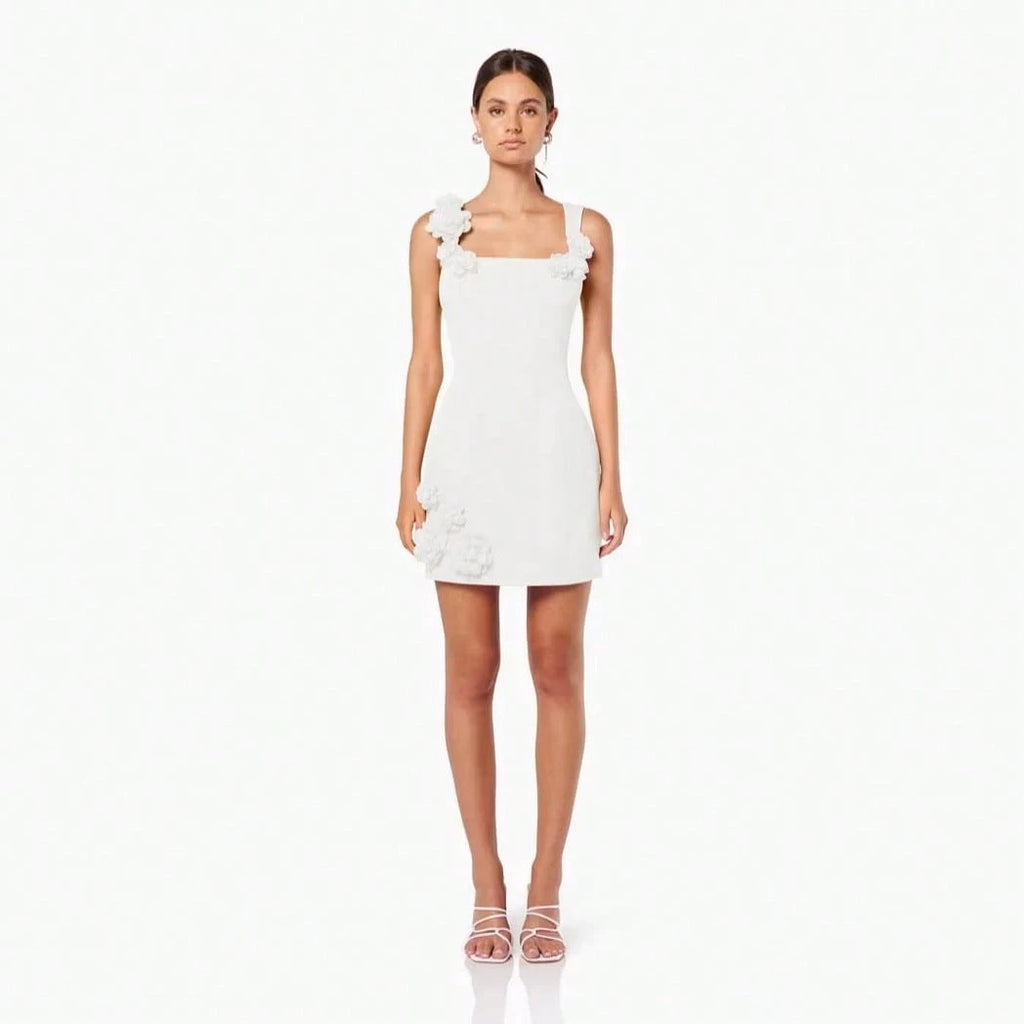 Women Floral Thin Strap Sleeveless Backless A-Line Dress Elegant Beach Vacation Casual Slim Short Sundress