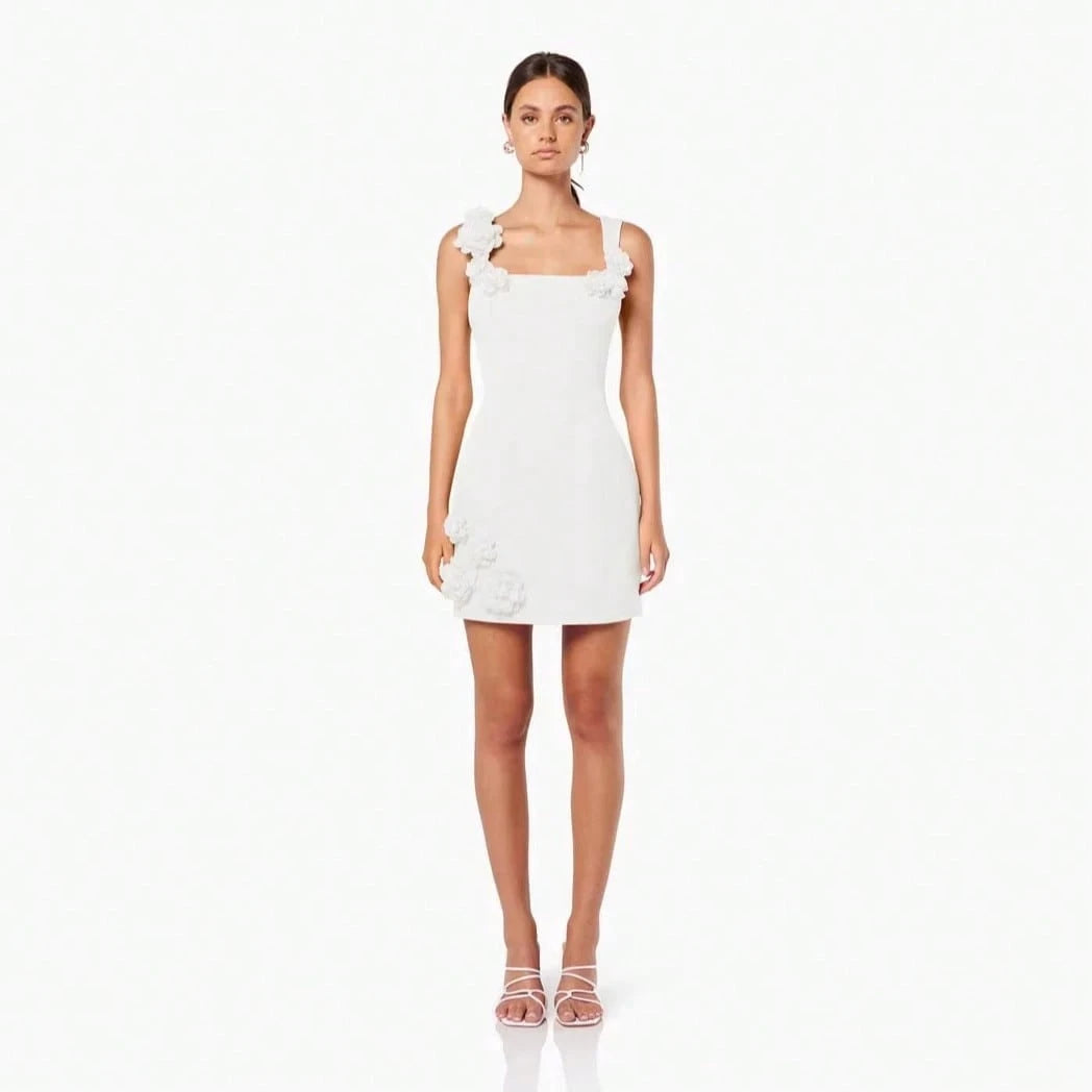 Women Floral Thin Strap Sleeveless Backless A-Line Dress Elegant Beach Vacation Casual Slim Short Sundress