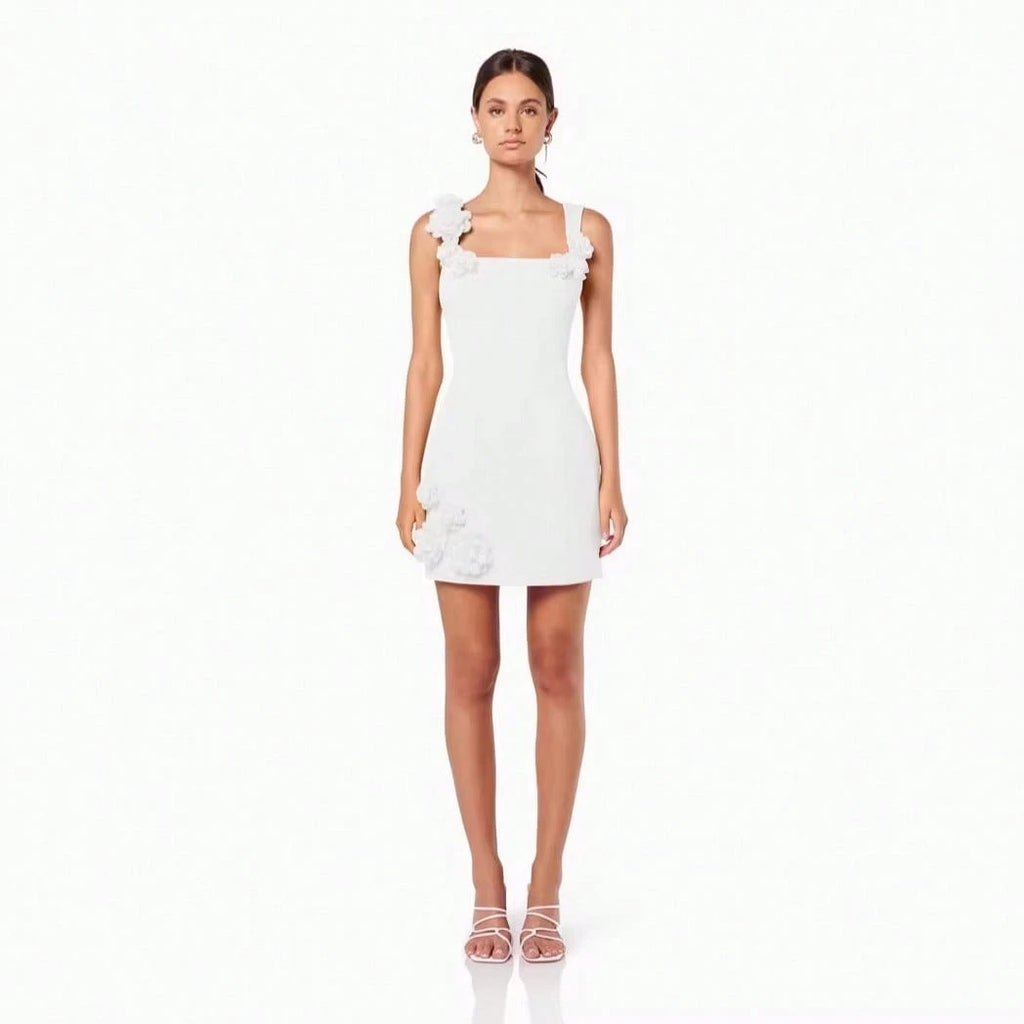 Women Floral Thin Strap Sleeveless Backless A-Line Dress Elegant Beach Vacation Casual Slim Short Sundress - image 2