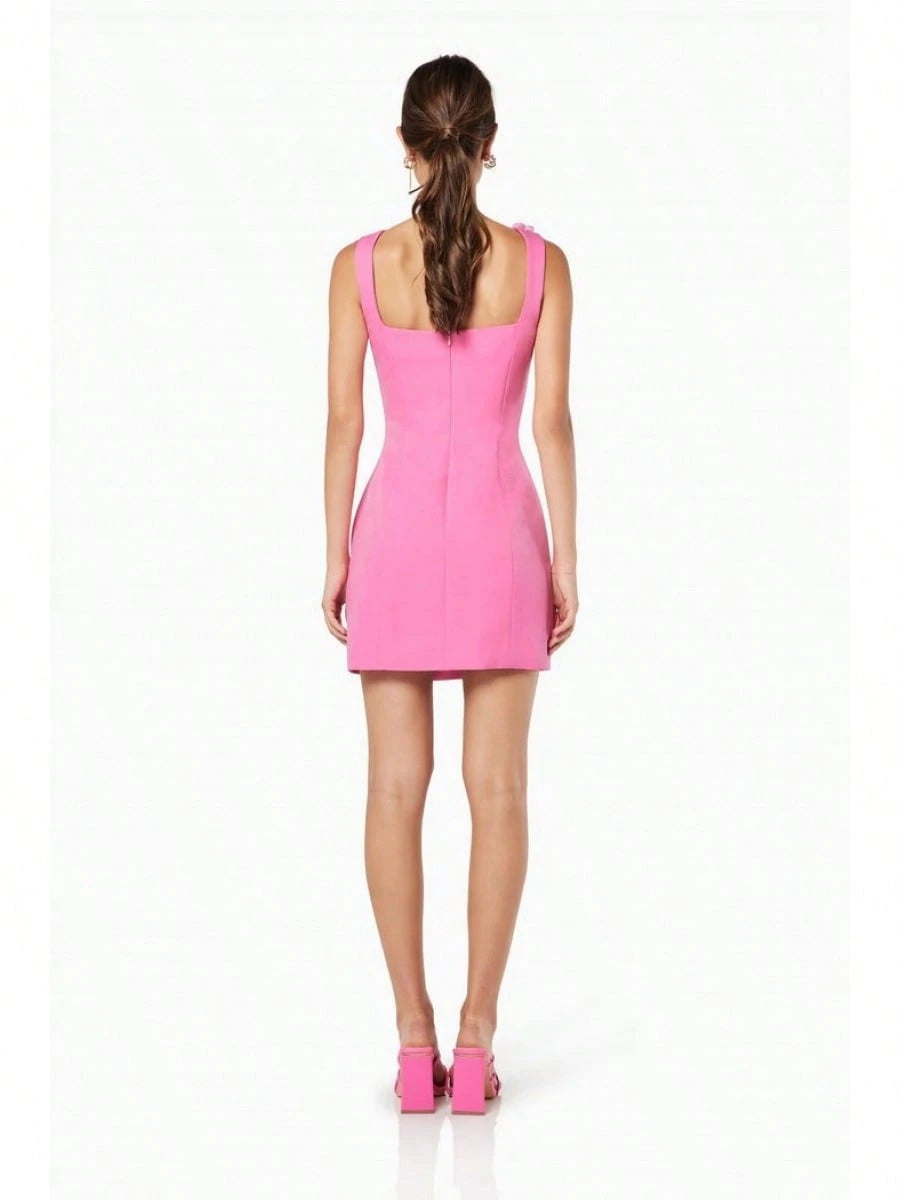 Women Floral Thin Strap Sleeveless Backless A-Line Dress Elegant Beach Vacation Casual Slim Short Sundress - image 10