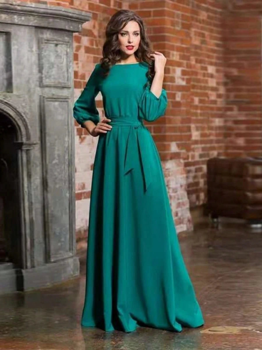 2026 New Cotton Long Dress, Women's Casual Round Neck Daily Gown - image 20