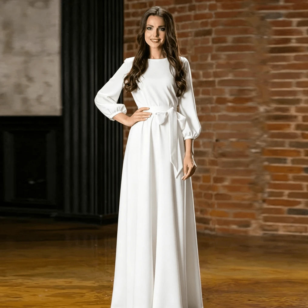 2026 New Cotton Long Dress, Women's Casual Round Neck Daily Gown - image 7