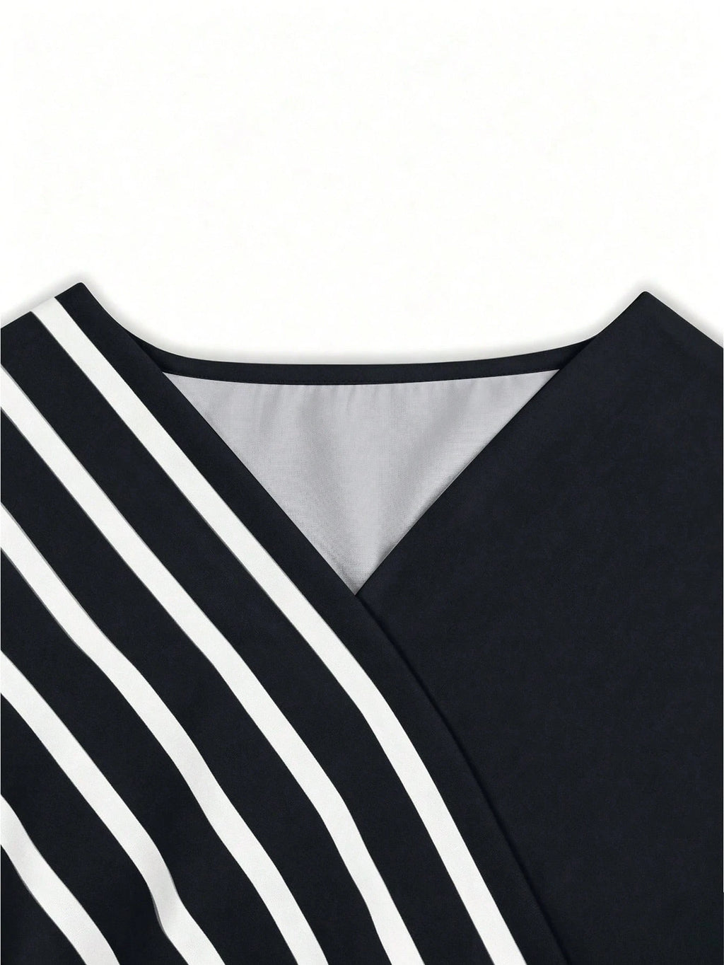 Breezaya +Women's V-Neck Striped Patchwork Casual Vacation Dress,