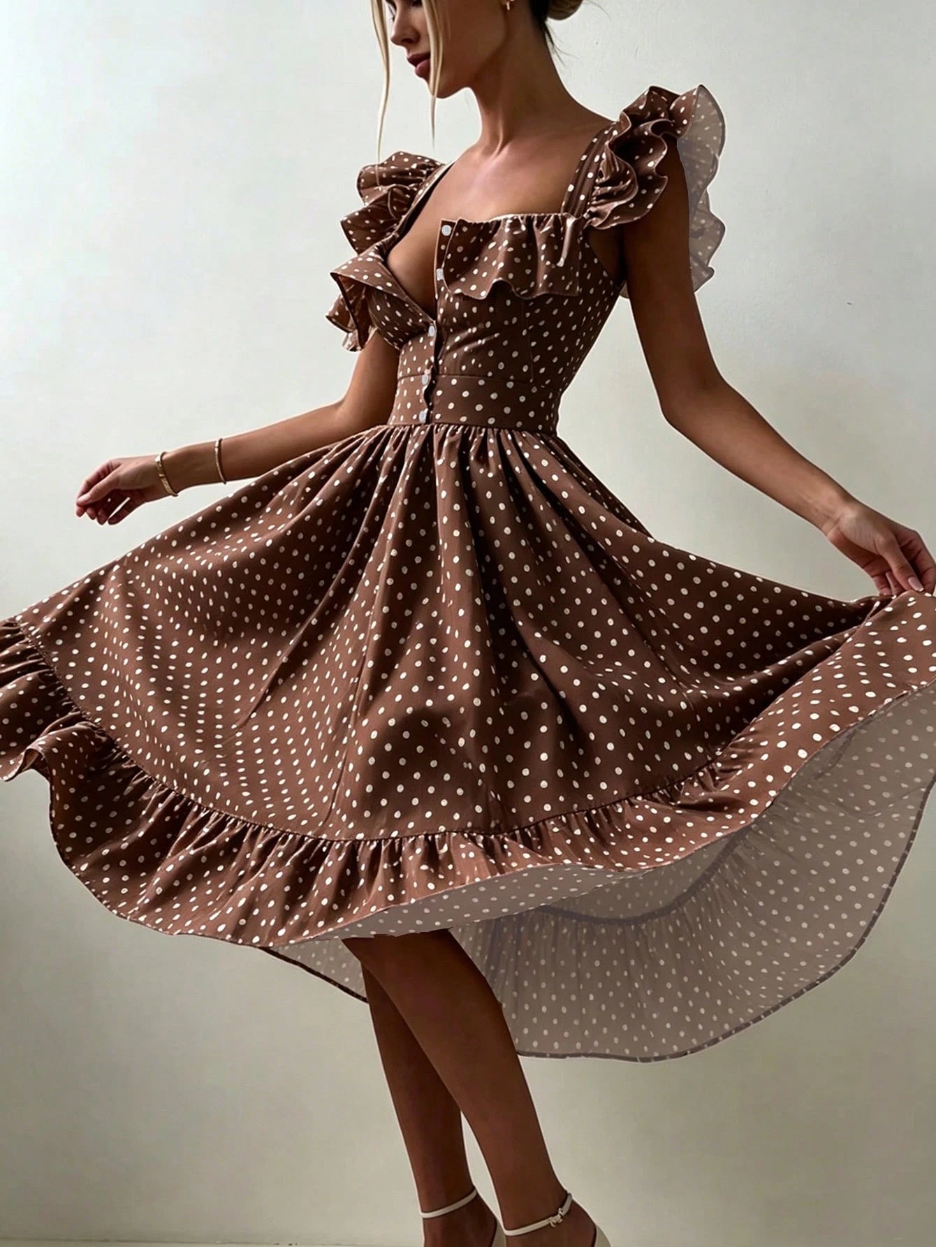 Pariaura Yellow Background White Striped Women's Summer Dress,